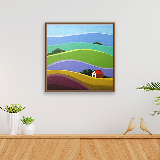 In the Lap of the Land | Original Serene Canvas Painting for Cozy Interiors