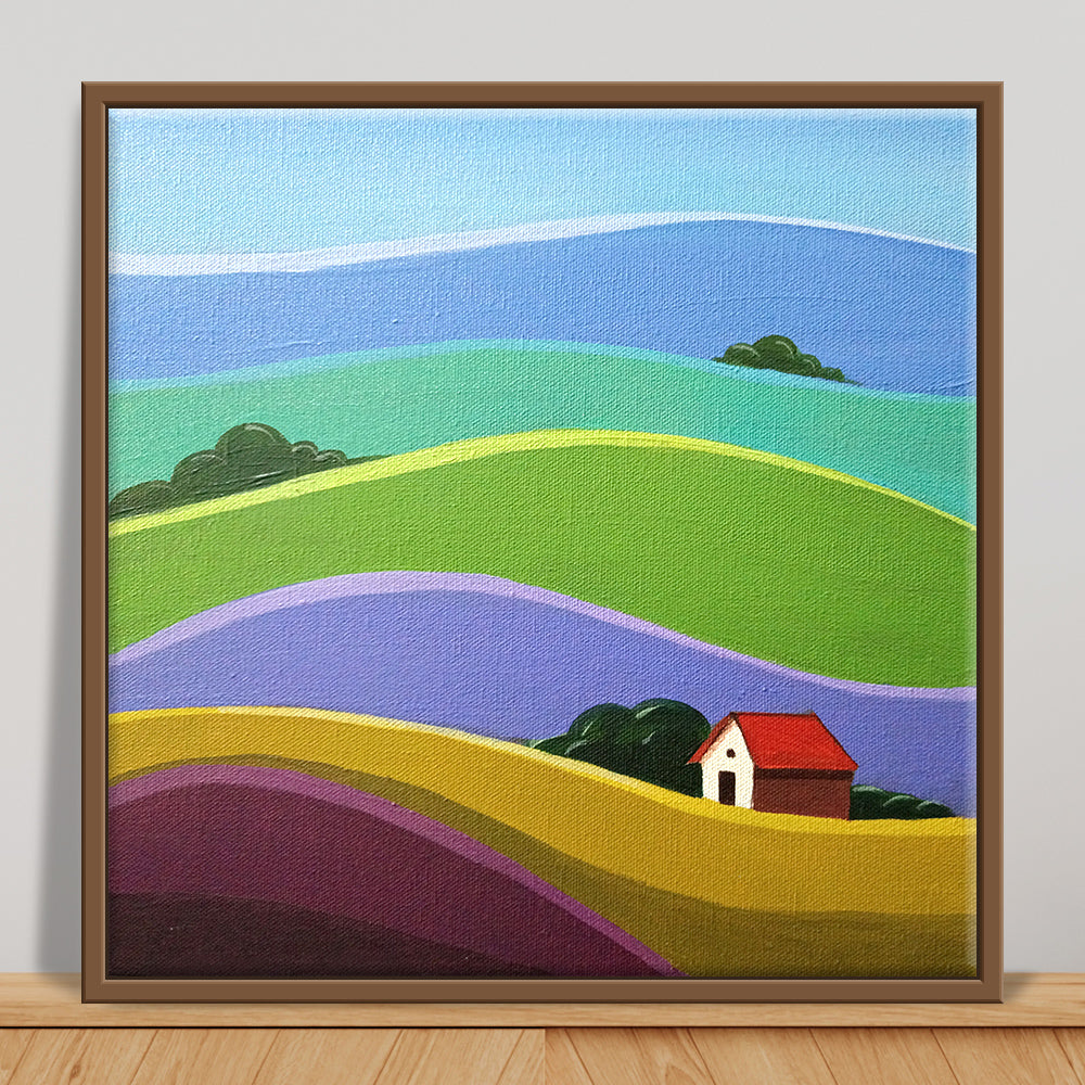 In the Lap of the Land | Original Serene Canvas Painting for Cozy Interiors