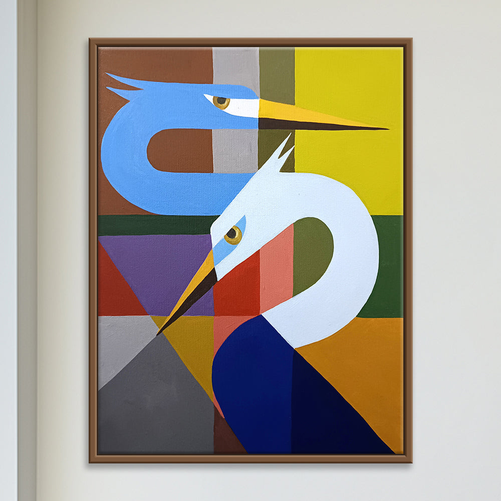 Swan Language | Nature-Inspired Canvas Water Birds Paintings | Handmade Bird Art