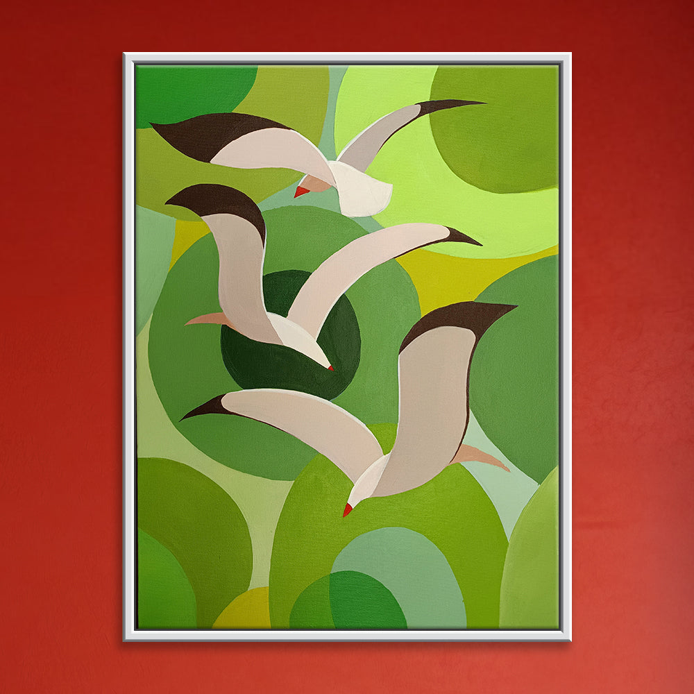 Flight of Dreams Birds | Serene Flying Bird Painting | Nature-Inspired Paintings