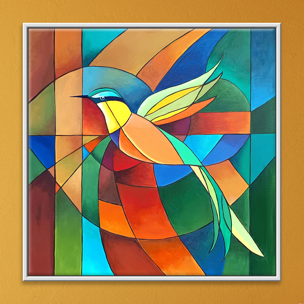 Feathers in Flight Bird Art | Dynamic Bird Painting Capturing Motion and Freedom