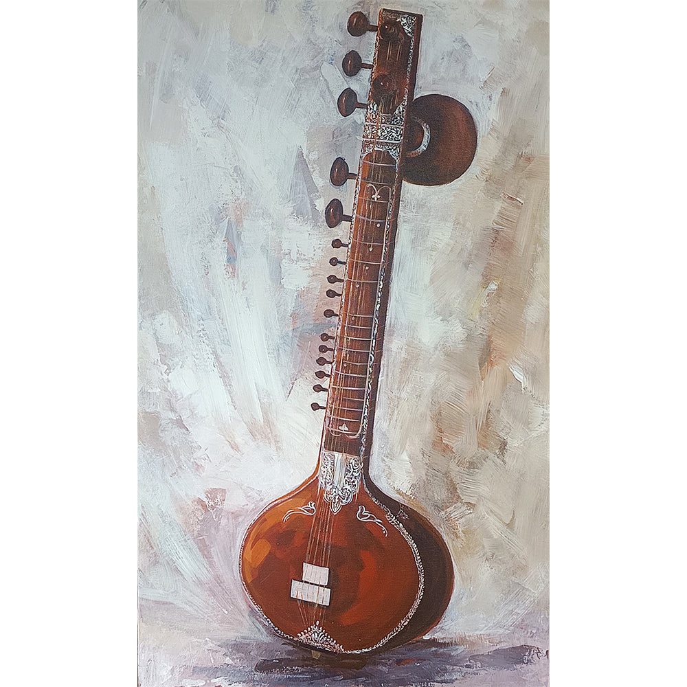 Sitar | Serene Musical Instrument Wall Décor for Cultural Spaces