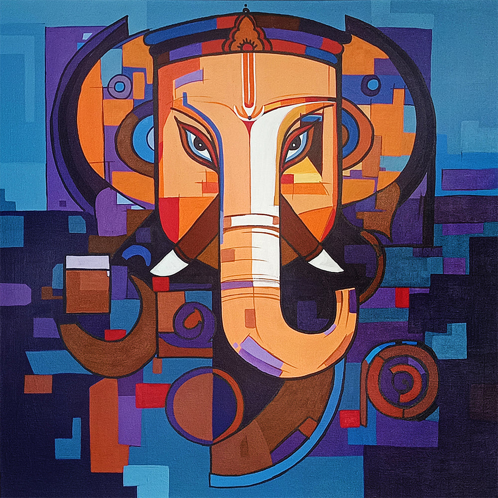 Stitched in Divinity | Modern Wall Art Featuring Sacred Lord Ganesha