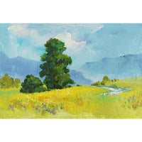 Golden Hour Grove | Landscape Painting, River Landscape Delicately Rendered Painting - Image 1