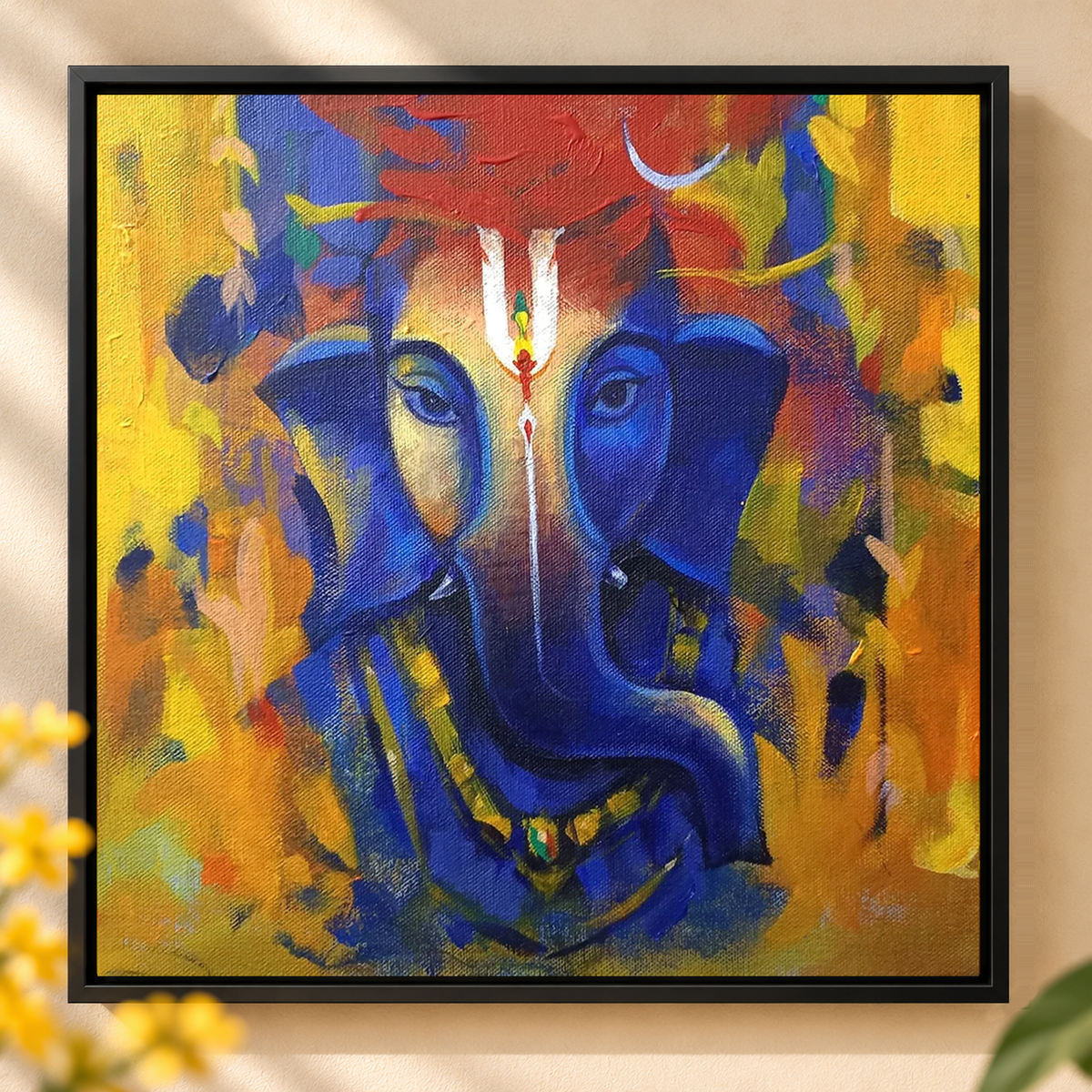 Radiant Vinayaka | Expressive Ganesha Painting by Sajaao