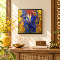 Radiant Vinayaka | Expressive Ganesha Painting by Sajaao - Image 2