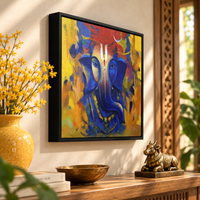 Radiant Vinayaka | Expressive Ganesha Painting by Sajaao - Image 3