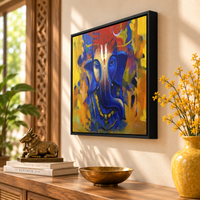 Radiant Vinayaka | Expressive Ganesha Painting by Sajaao - Image 4