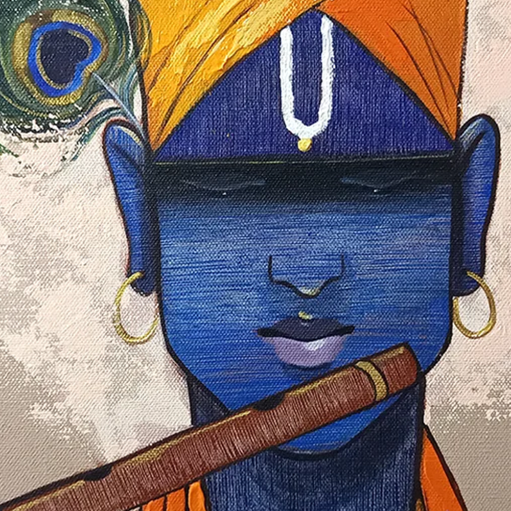 Eternal Melody | Lord Krishna Delicately Rendered Painting