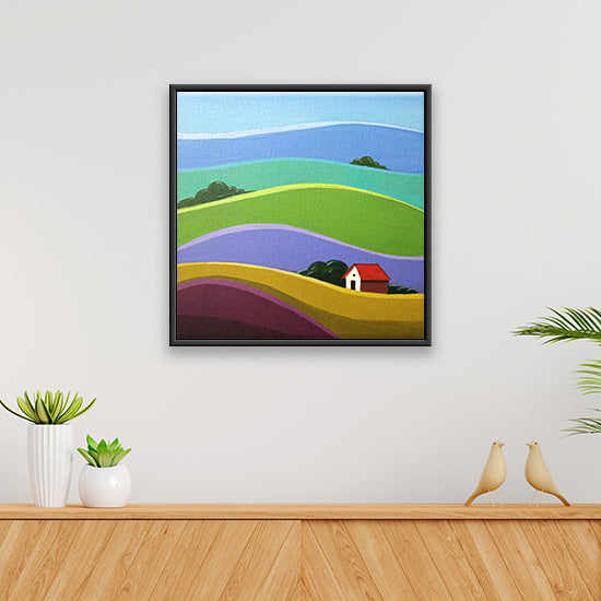 In the Lap of the Land | Original Serene Canvas Painting for Cozy Interiors