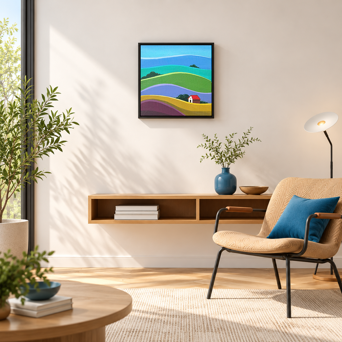 Rolling Harmony | Countryside Landscape Painting by Sajaao