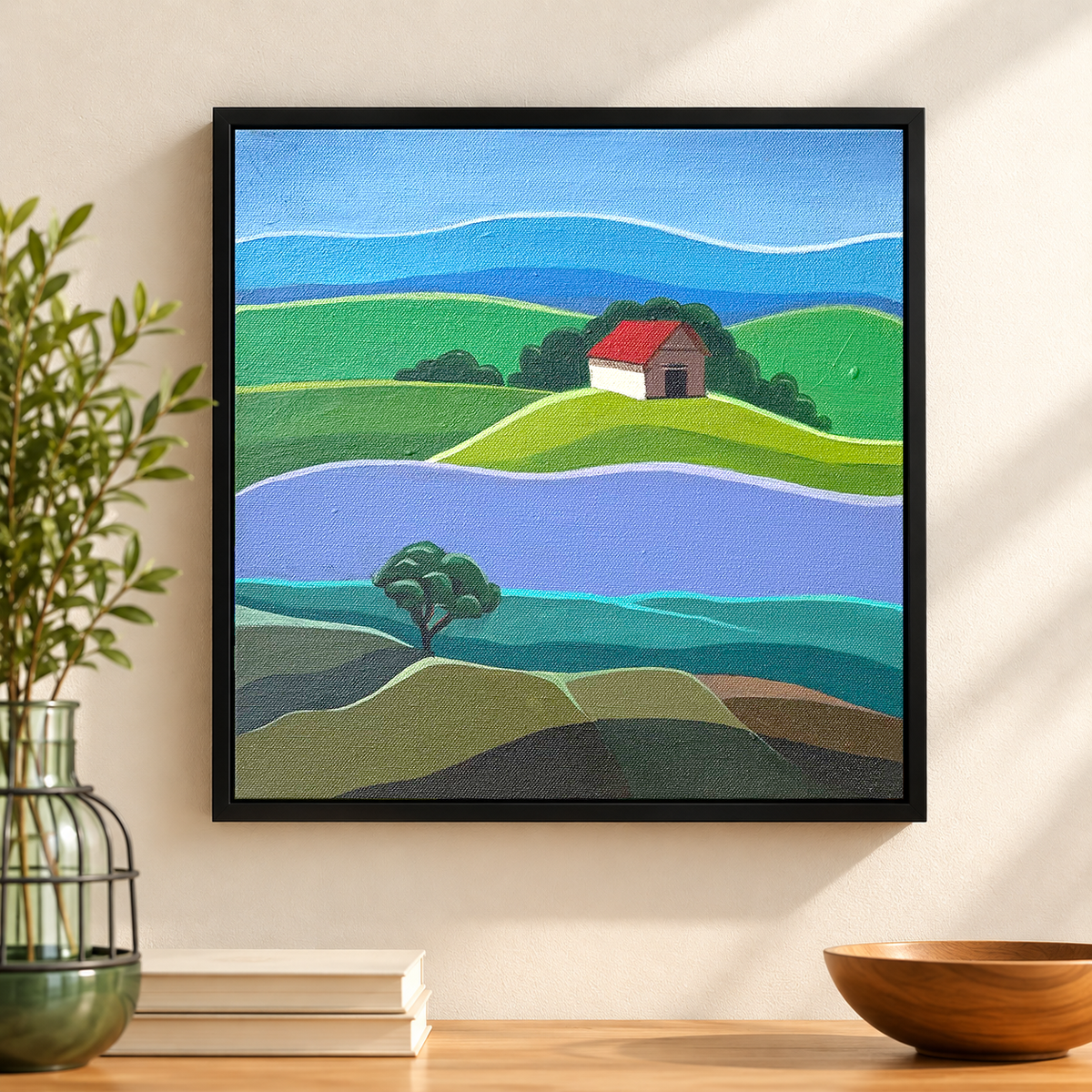 Meadow Vista | Rolling Hills Landscape Painting by Sajaao