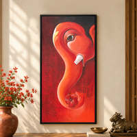 Lambodar | Realistic Ganesha Head Delicately Rendered Painting - Image 1