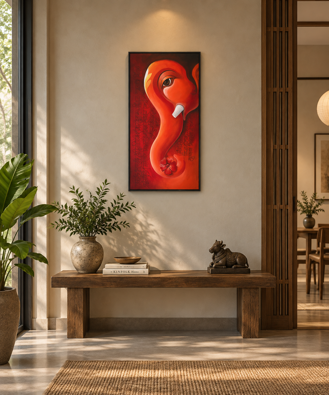 Lambodar | Realistic Ganesha Head Delicately Rendered Painting