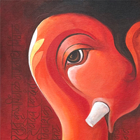 Lambodar | Realistic Ganesha Head Delicately Rendered Painting - Image 3