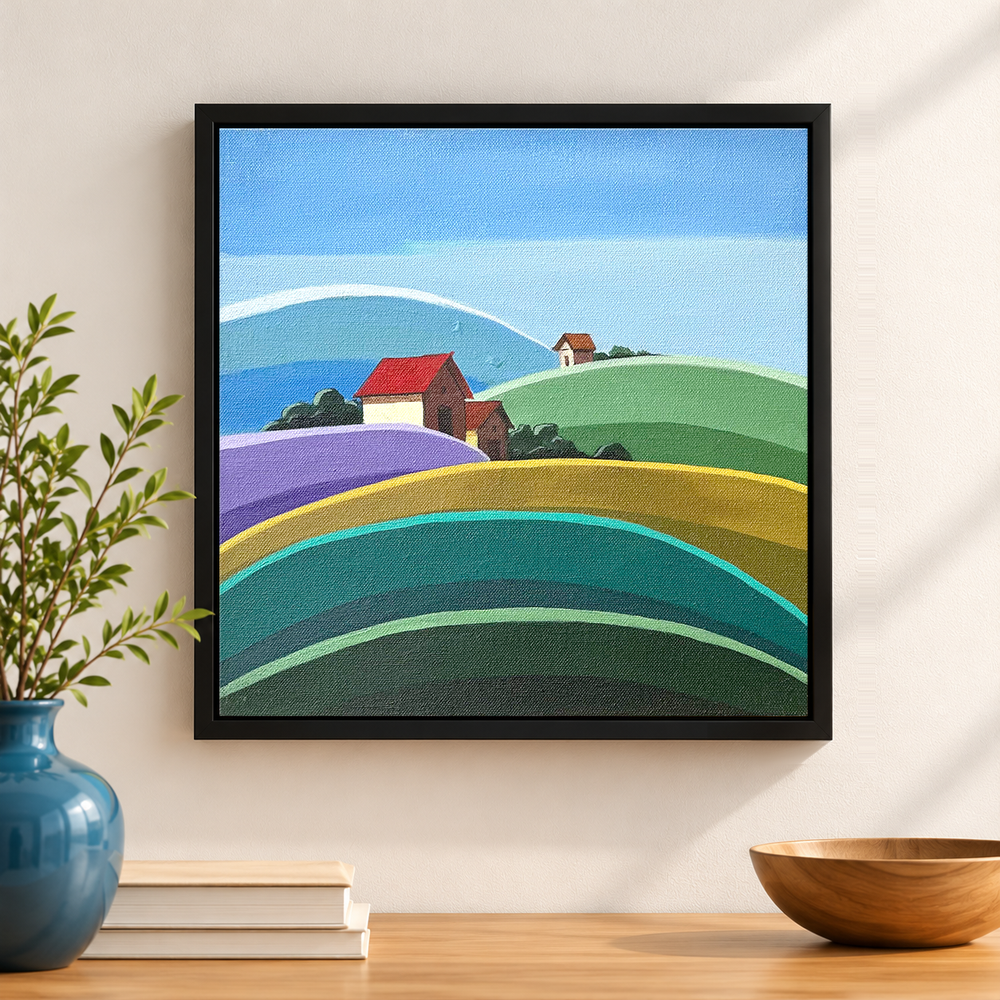 Pastoral Harmony | Countryside Landscape Painting by Sajaao