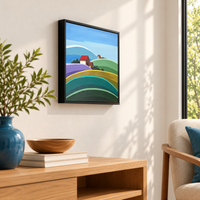 Pastoral Harmony | Countryside Landscape Painting by Sajaao - Image 3