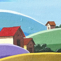 Pastoral Harmony | Countryside Landscape Painting by Sajaao - Image 4
