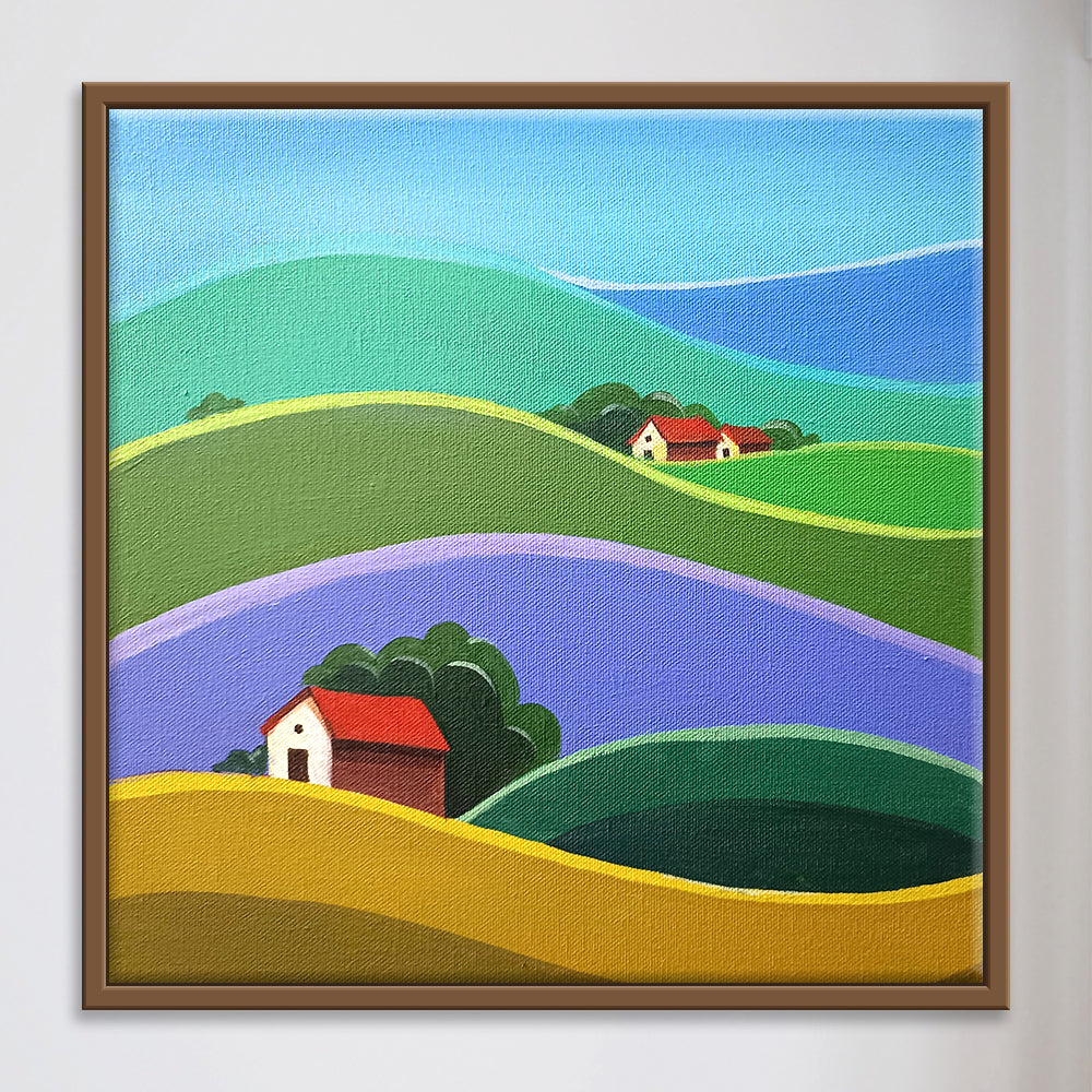Valley Stripes | Modern Abstract Landscape with Layered Earth Tones