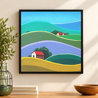 Golden Meadows | Countryside Landscape Painting by Sajaao - Image 1