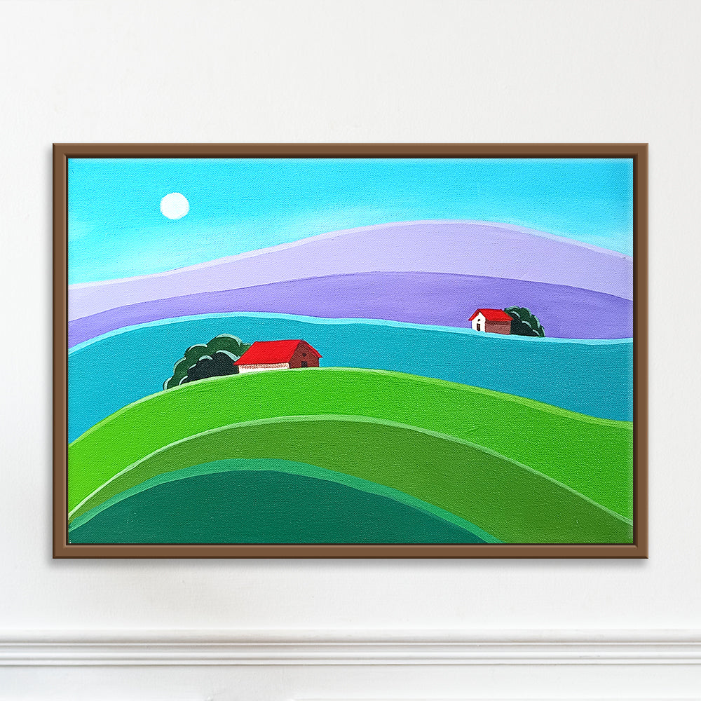 Horizon in Bloom | Floral and Landscape Painting Blending Nature and Sky