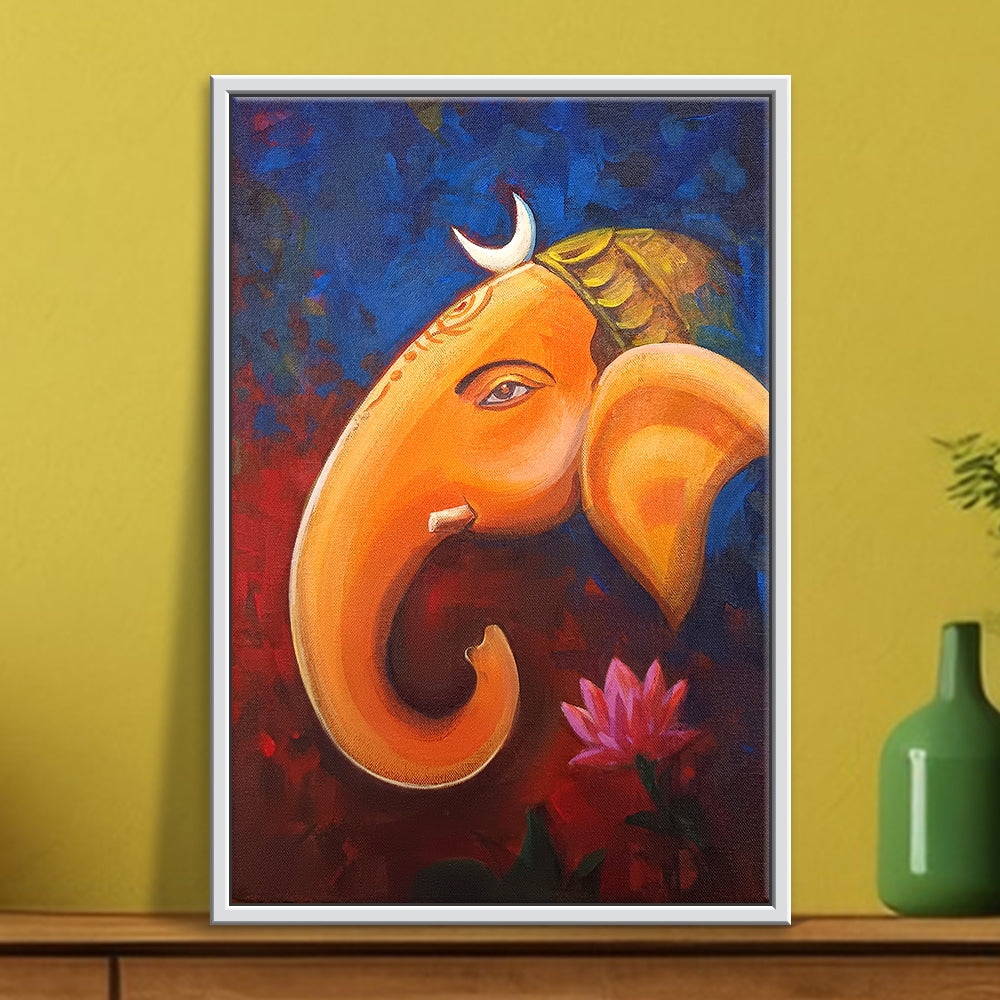 Elephant Divine | Elephant-Headed God Painting for Devotional Corners