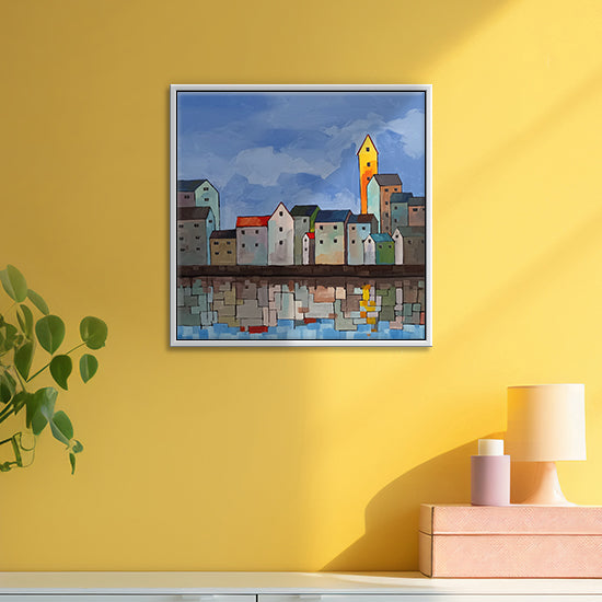 The Floating City | Original Abstract Cityscape Art with Dreamy Vibes