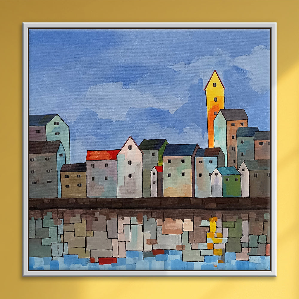 The Floating City | Original Abstract Cityscape Art with Dreamy Vibes