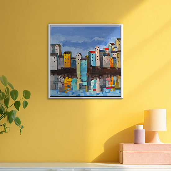 Sky Beneath Streets | Contemporary Cityscape Painting with Unique Views