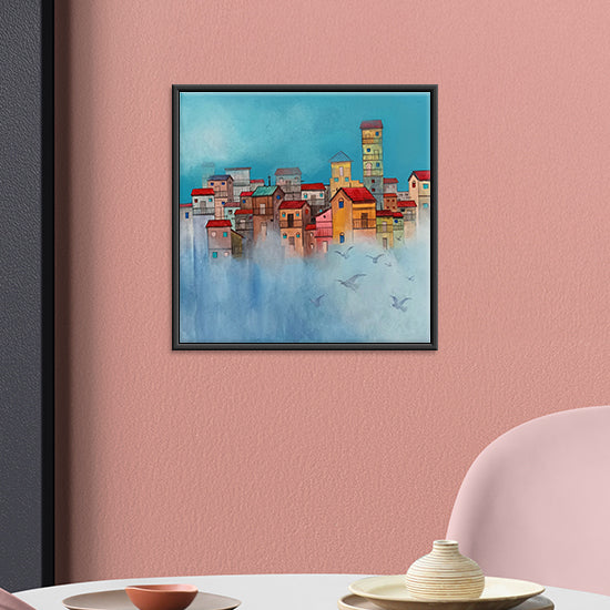 Aerial Cityscape | Stunning Skyline Painting from a Bird’s-Eye View