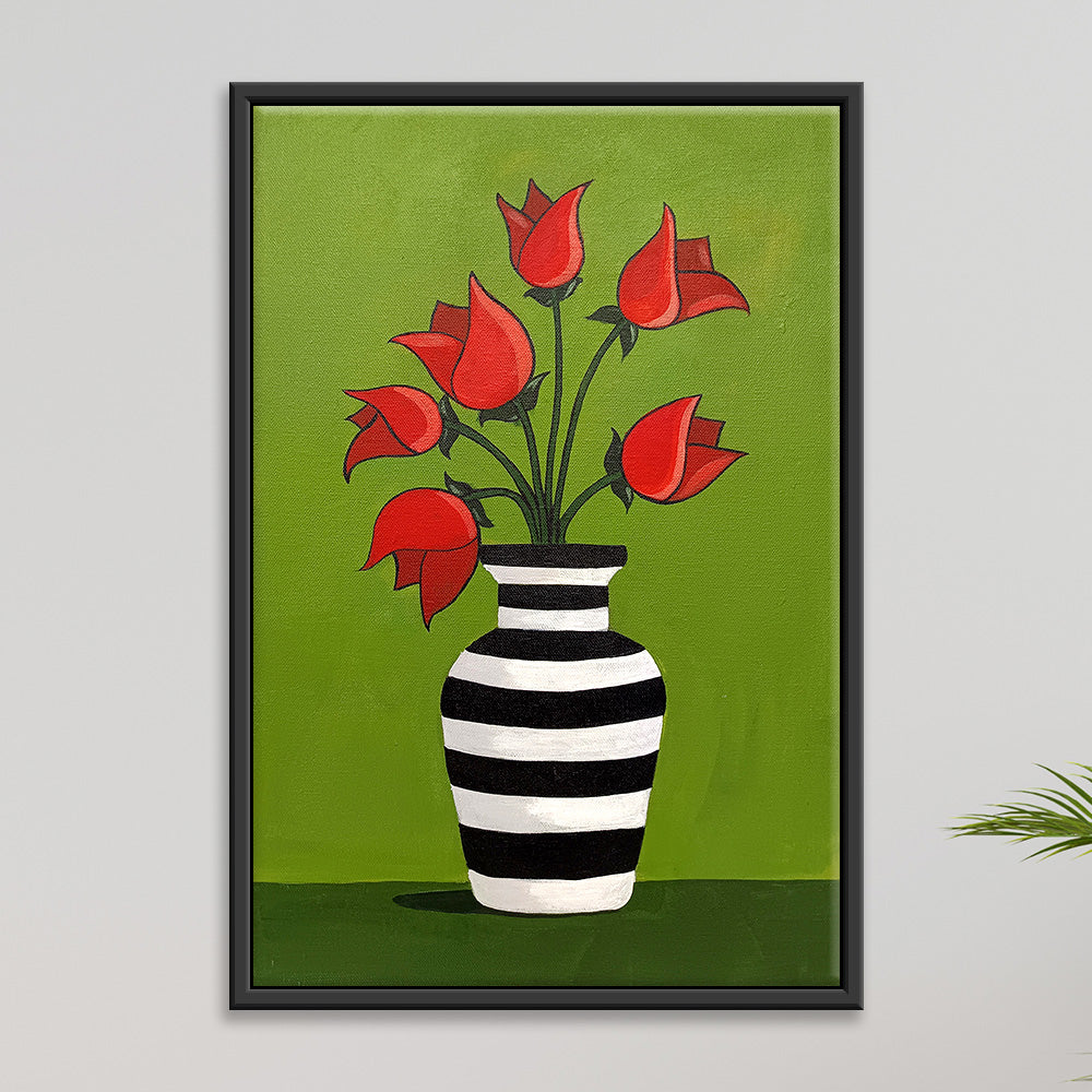 Rooted Grace | Nature’s Poetry in Petals |  Abstract Vibrant Canvas Paintings