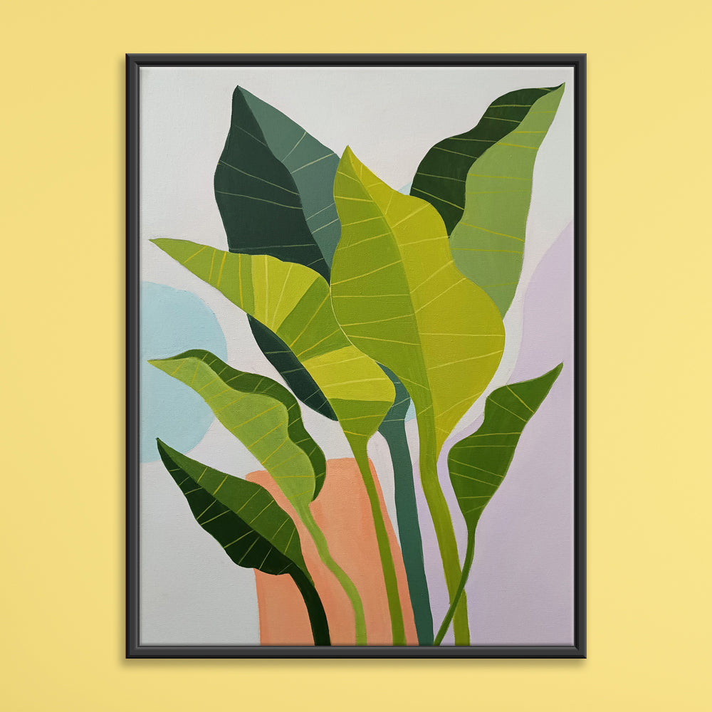 Offerings in Green | Serene Leaf Art for Calming Home & Office Décor