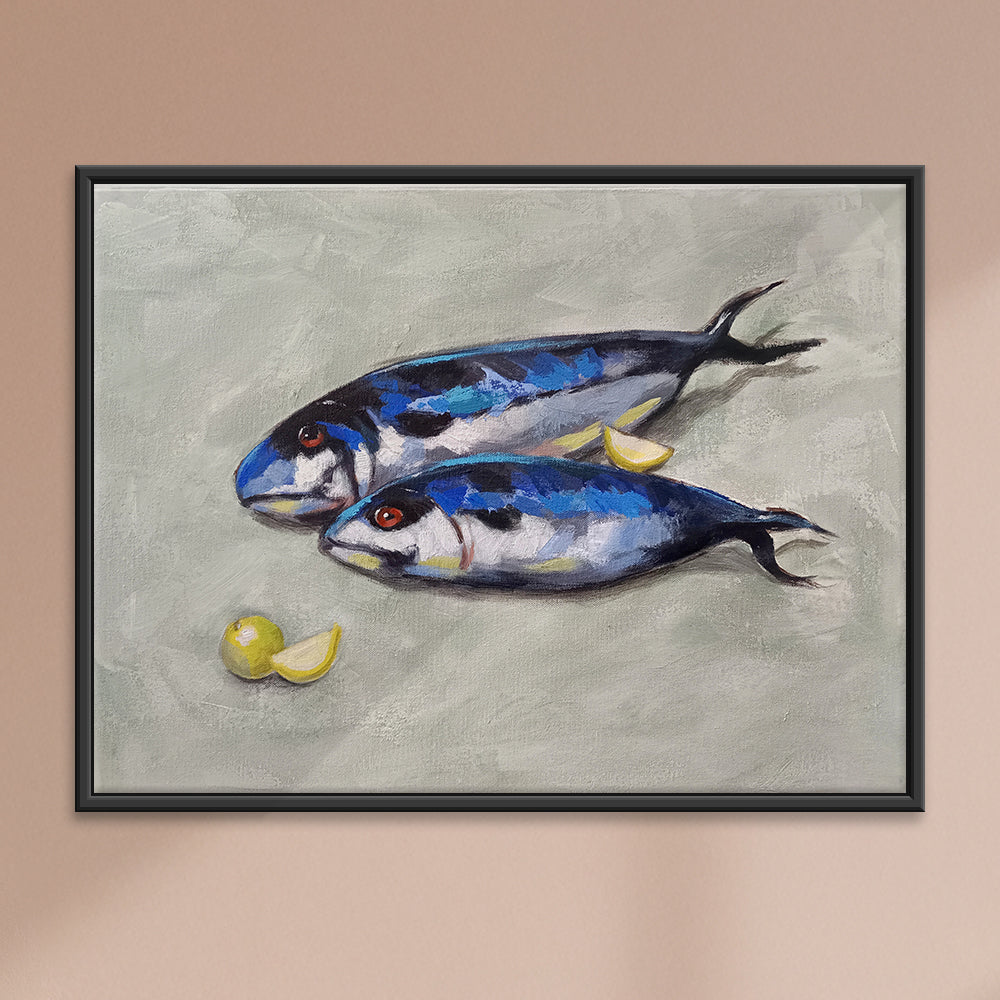 Slice of the Sea Painting | Decorative Sea Life Art for Dining Ambience Vibrant Realism Handmade Painting