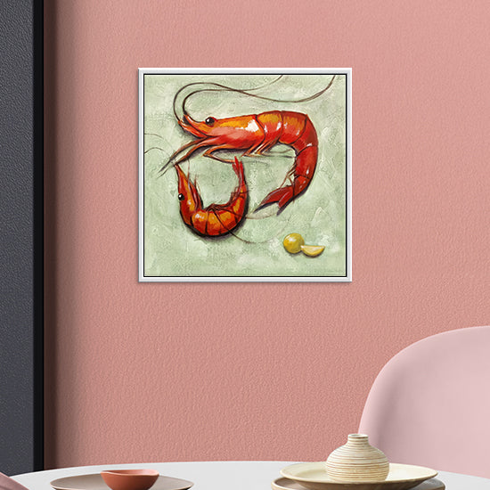 Small Giants Paintings  | Quirky Seafood Art for Coastal Café Vibes | Vibrant Realism Handmade Painting