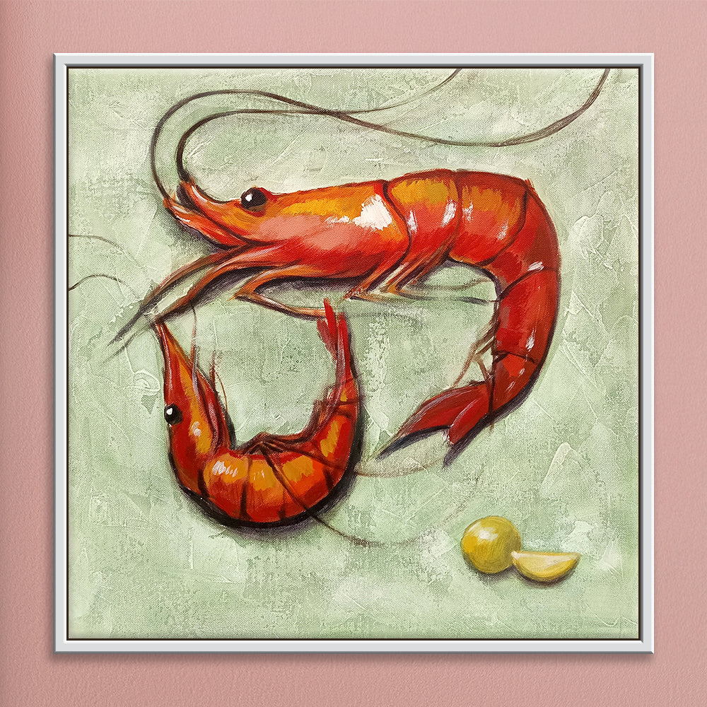 Small Giants Paintings  | Quirky Seafood Art for Coastal Café Vibes | Vibrant Realism Handmade Painting