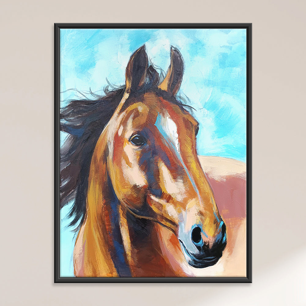 Silent Power Horse Art | Dynamic Horse Canvas | Horse Handmade Paintings
