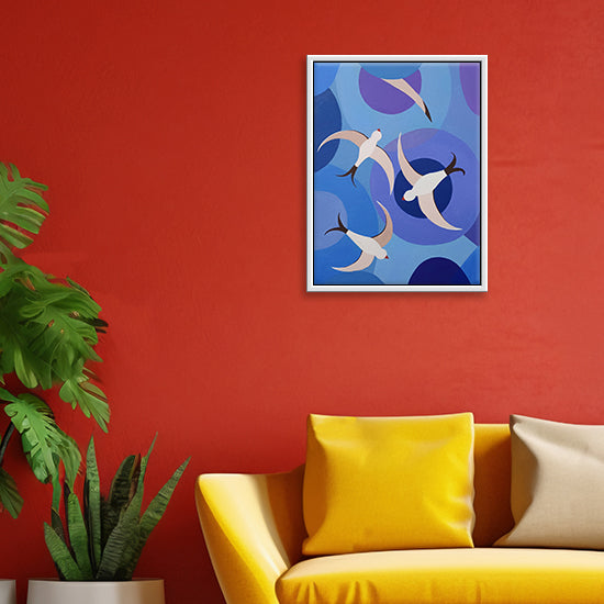 Songs of the Sky Bird Art | Bird-Themed Painting Evoking Melody and Lightness