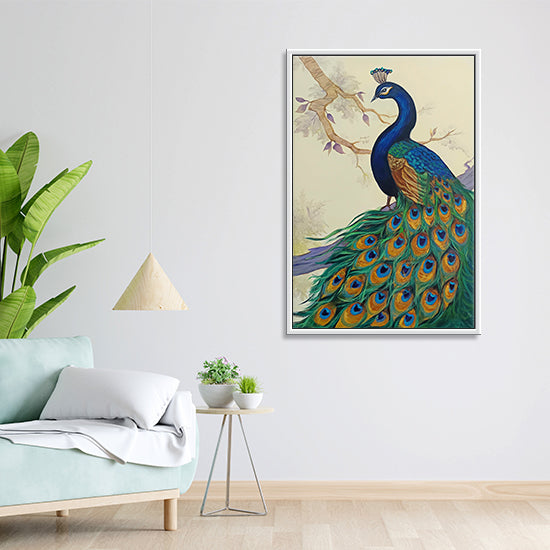 Whispers of Royalty Peacock Art| Graceful Peacock Painting for Refined Décor