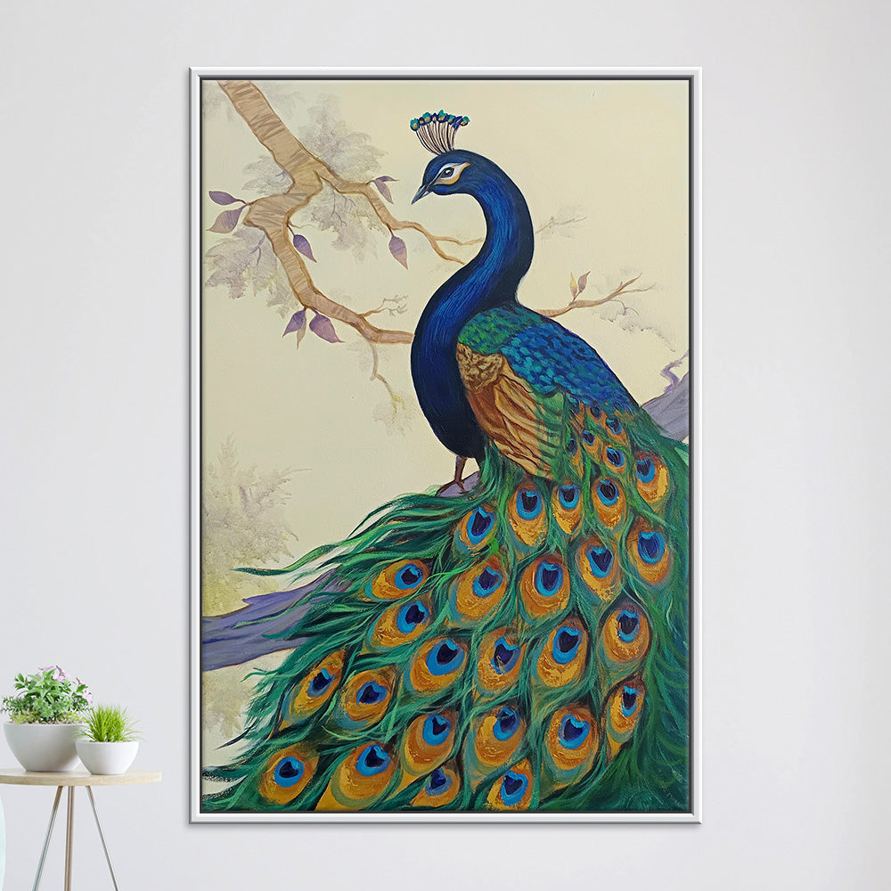 Whispers of Royalty Peacock Art| Graceful Peacock Painting for Refined Décor