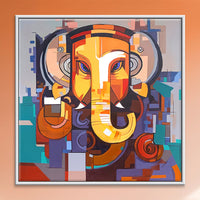 Vighnaharta Cubique | Cubist Ganesha Painting by Sajaao - Image 1