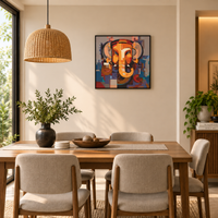 Vighnaharta Cubique | Cubist Ganesha Painting by Sajaao - Image 5