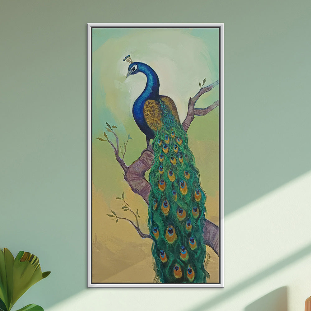 Majesty in Bloom Peacock Art | Stunning Peacock Painting for Luxe Wall Styling