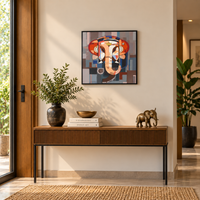 Siddhi Vinayak Cubique | Geometric Ganesha Painting by Sajaao - Image 5