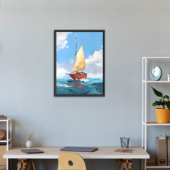 Waves of Solitude Painting | Serene Ocean Landscape Art for Tranquil Spaces