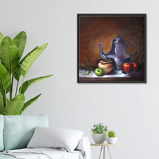 The Tea Hour | Elegant Still Life Painting for Calm, Cozy Interiors