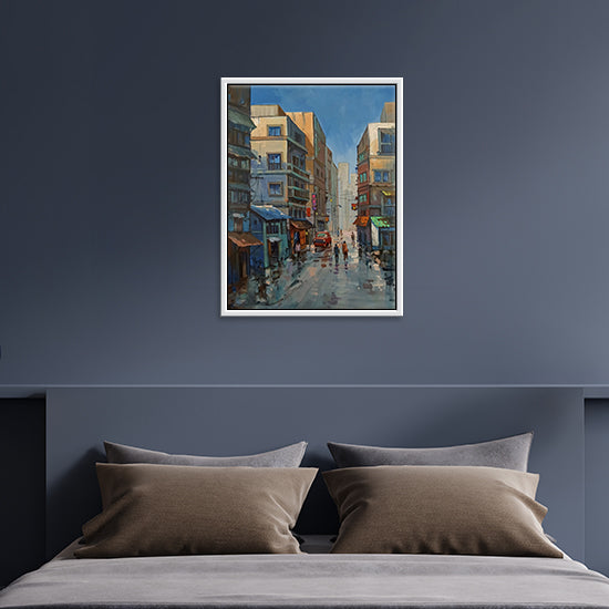 Midday Mosaic House Art | Original Landscape Canvas Celebrating Daytime Energy
