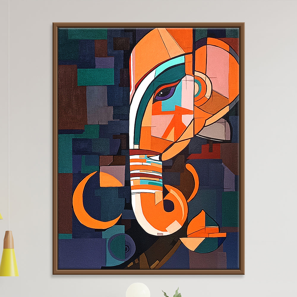 Divine Puzzle | Abstract Lord Ganesha Wall Art for Home & Office