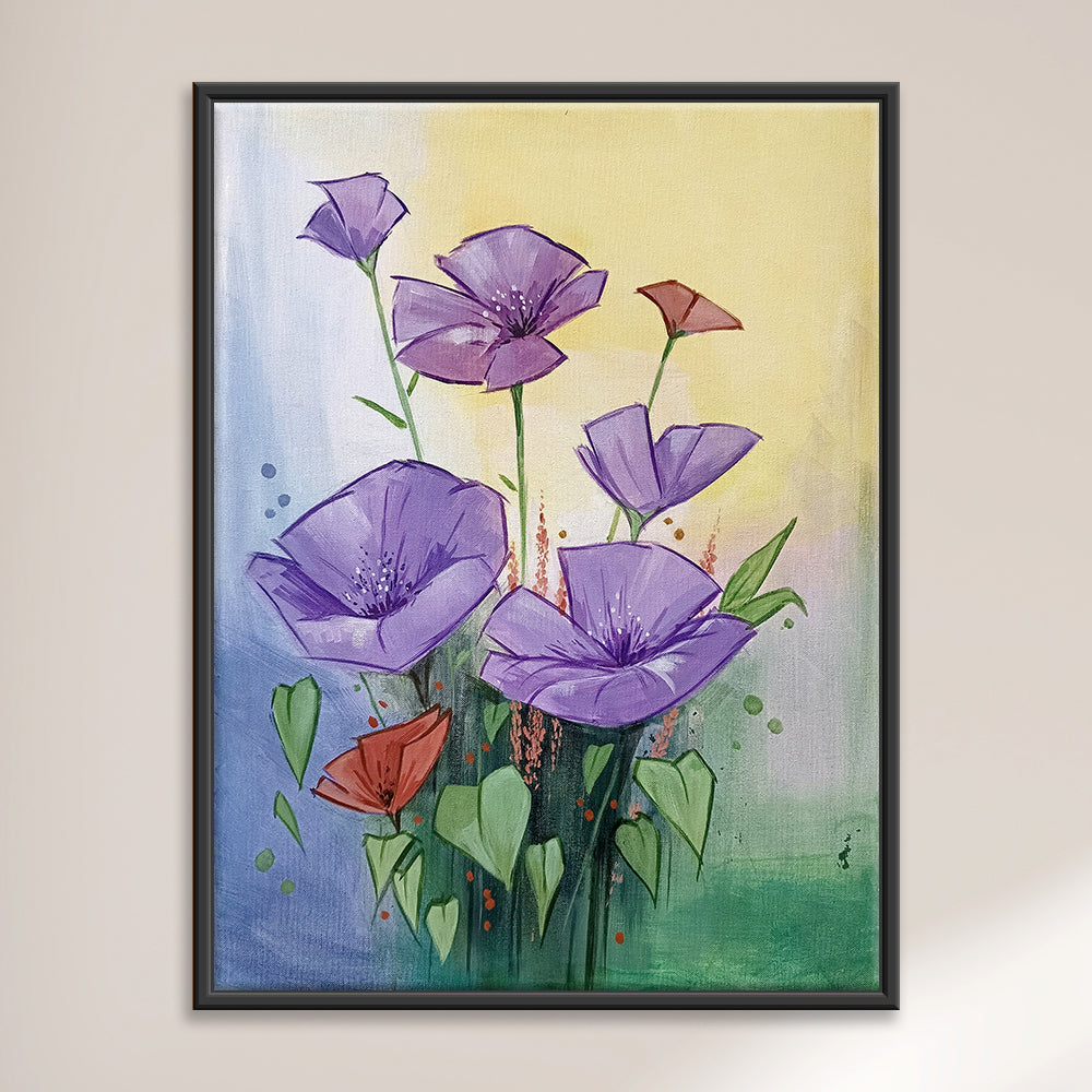 Brushes of Blossom Floral Painting | Purple Bouquet | Handmade Floral Masterpiece Canvas Painting