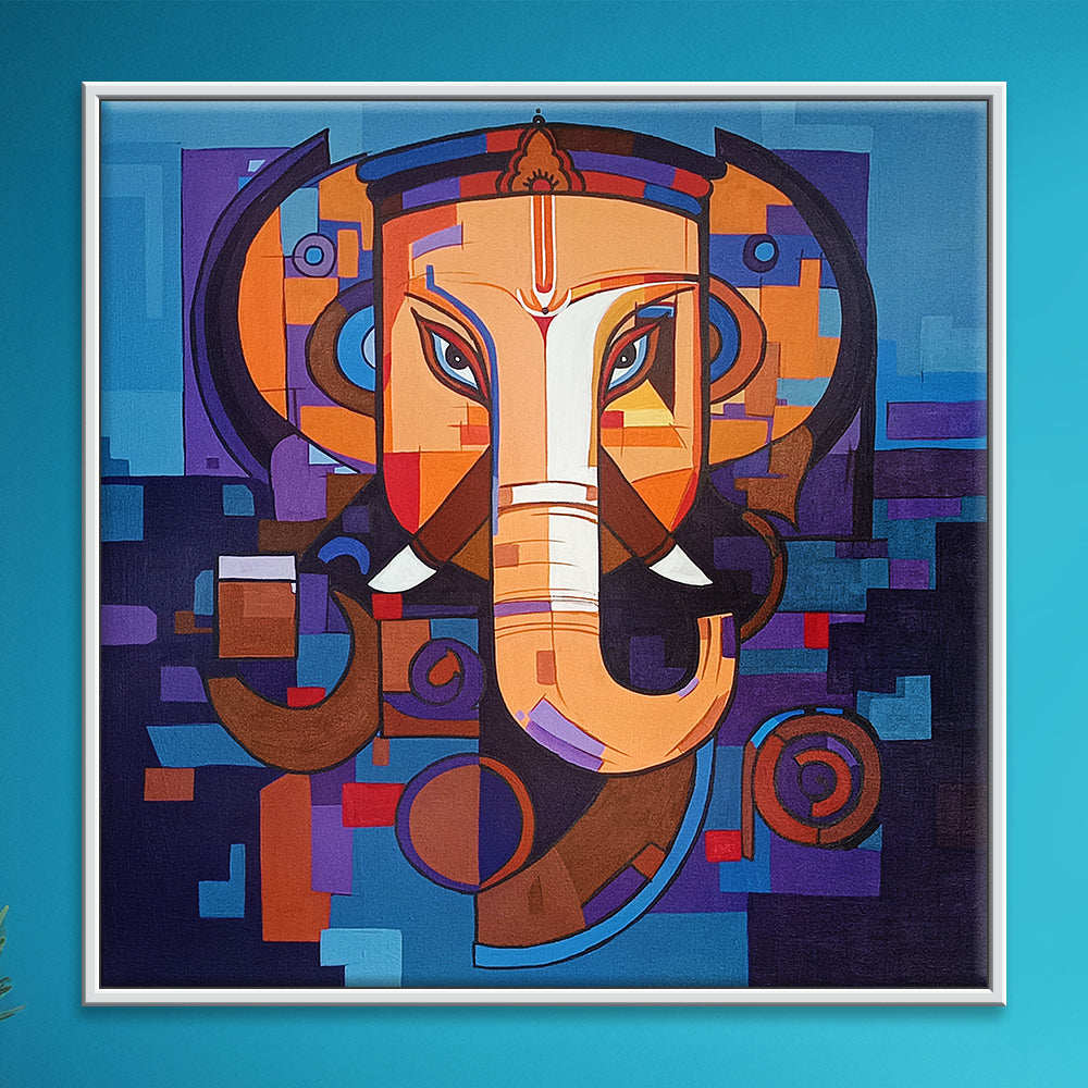 Stitched in Divinity | Modern Wall Art Featuring Sacred Lord Ganesha
