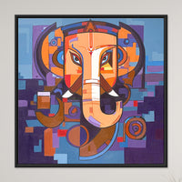 Stitched in Divinity | Textile-Style Ganesha Painting by Sajaao - Image 1